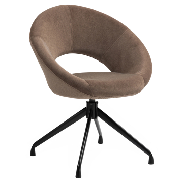 Luna | Silla de hotel | Marrón | Terciopelo | Base giratoria