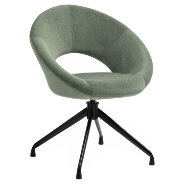 Luna | Silla de Hotel | Verde | Terciopelo | Base Giratoria