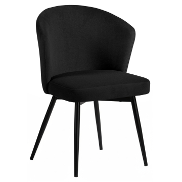 Lynn | Hotellstol | Svart | Sammet | Svart ram