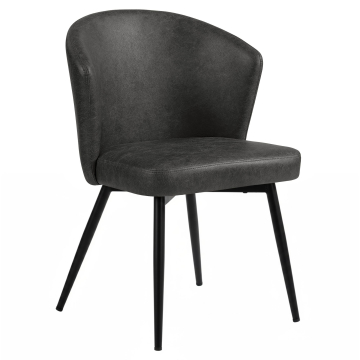 Lynn | Hotelstoel | Zwart | Leer