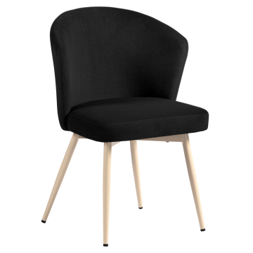 Lynn | Hotelstol | Sort | Fløjl | Hvidt stel