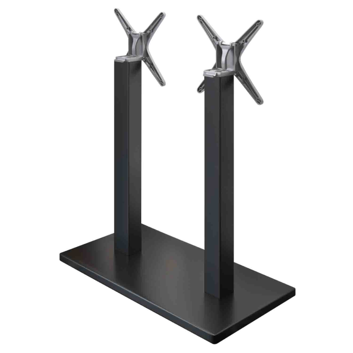 MADRID | Marco de mesa de bar doble Bistro | Negro | Altura: 105 cm | Columna: 8 x 8 cm | Base: 40 x 70 cm | Plegable