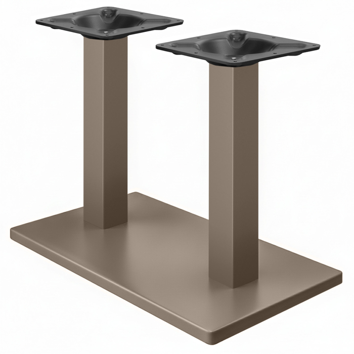 MADRID | Structure de table double Bistro | Taupe | Hauteur : 72 cm | Colonne : 6 x 6 cm | Base : 40 x 70 cm