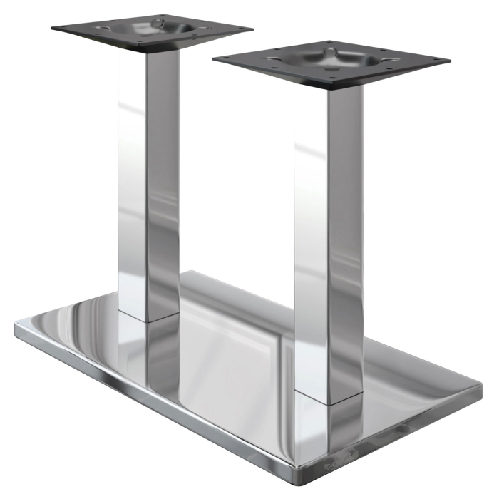 MADRID | Bistro dobbel bordramme | Rustfritt stål | Høyde: 72 cm | Søyle: 8 x 8 cm | Bunn: 40 x 70 cm