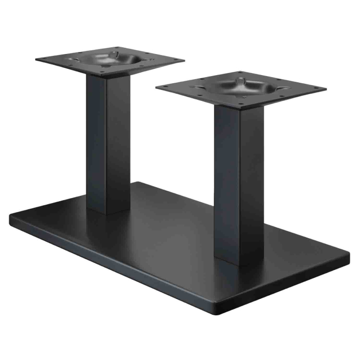 MADRID | Bistro Lounge Doppel Tischgestell | Schwarz | Höhe: 36 cm | Säule: 6 x 6 cm | Fuß: 40 x 70 cm