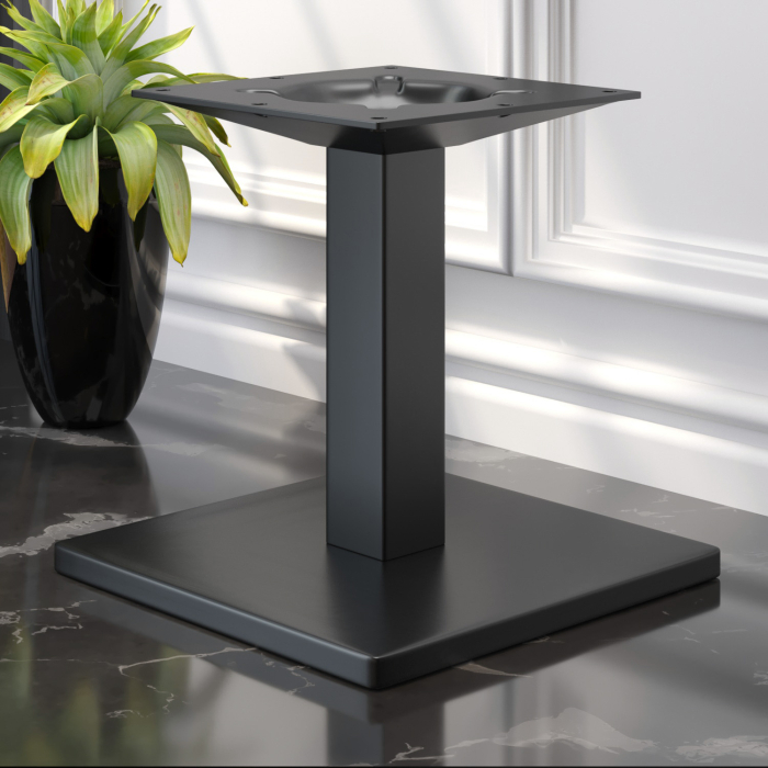 MADRID | Lounge Height Table Base | Black | Base Plate: 50 x 50 cm | Column: 8 x 46 cm