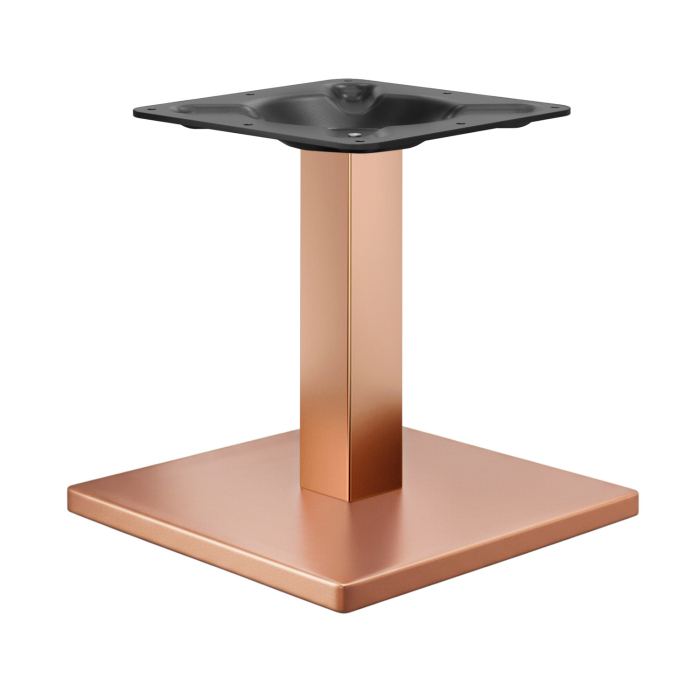 MADRID | Bistro Lounge Table Frame | Copper | Height: 36 cm | Column: 6 x 6 cm | Base: 45 x 45 cm