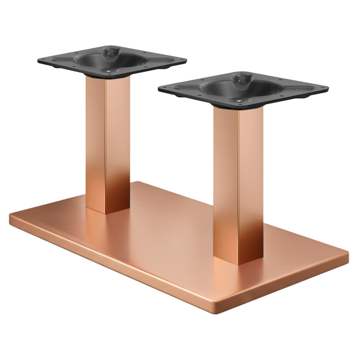 MADRID | Bistro Lounge Dubbel Tafelframe | Koper | Hoogte: 35 cm | Kolom: 6 x 6 cm | Voetplaat: 40 x 70 cm