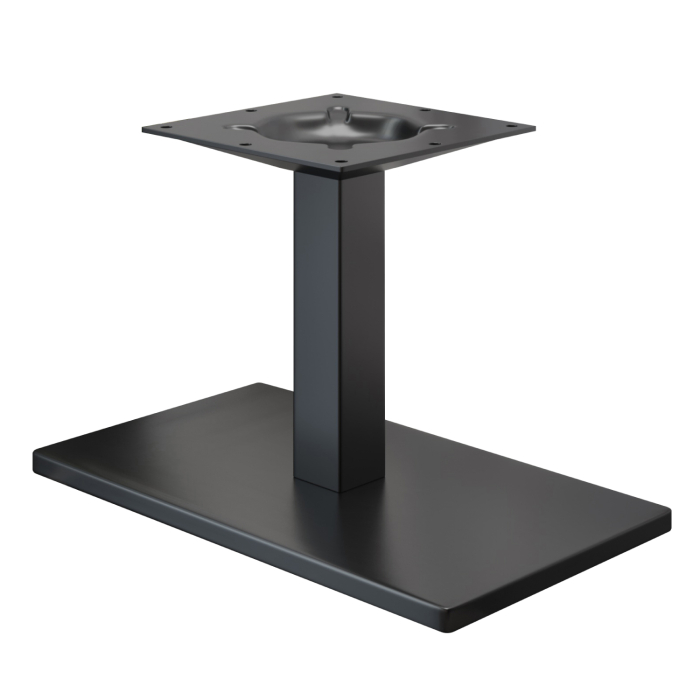 MADRID | Bistro Lounge Tischgestell | Schwarz | Höhe: 36 cm | Säule: 6 x 6 cm | Fuß: 40 x 70 cm