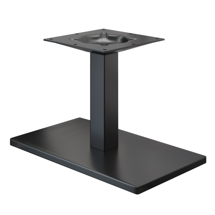 MADRID | Bistro Lounge Tischgestell | Schwarz | Höhe: 36 cm | Säule: 8 x 8 cm | Fuß: 40 x 70 cm