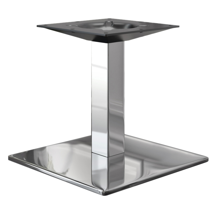MADRID | Bistro Lounge Table Frame | Stainless Steel | Height: 35 cm | Column: 8 x 8 cm | Base Plate: 50 x 50 cm