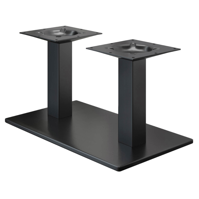 MADRID | Bistro Lounge Dubbel Tafelframe | Zwart | Hoogte: 35 cm | Kolom: 6 x 6 cm | Voetplaat: 40 x 70 cm