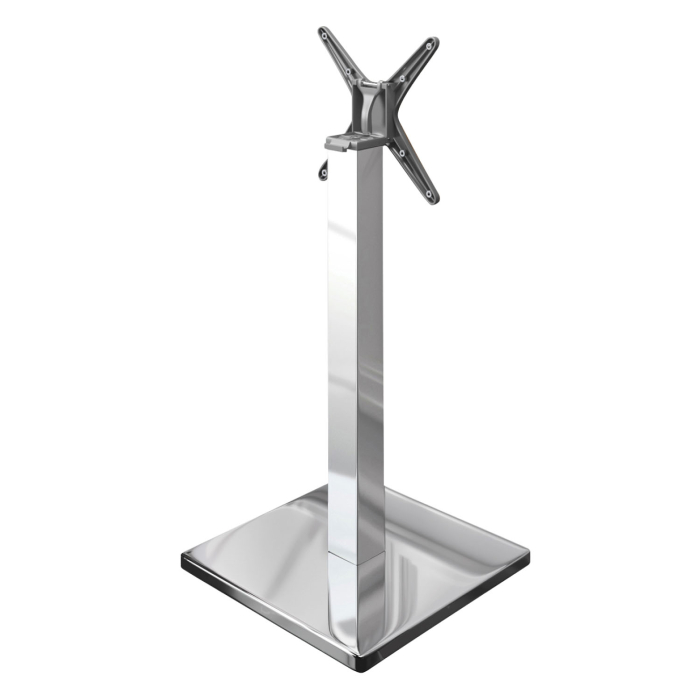MADRID | Bistro Stehtischgestell | Edelstahl | Höhe: 105 cm | Säule: 8 x 8 cm | Fuß: 50 x 50 cm | Klappbar