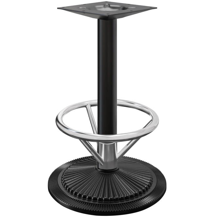 MAXIM FOOT | Base de mesa alta | Negro | Pie: Ø 45 cm | Columna: 7,6 x 109 cm | con anillo de pie