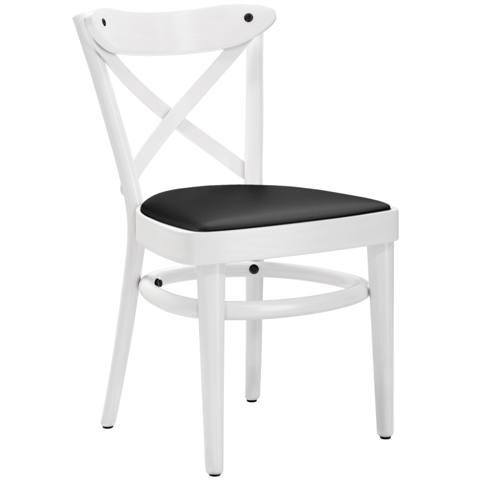 MAUDEZ | Silla de contrachapado | Madera / Cuero | Blanco | Contrachapado