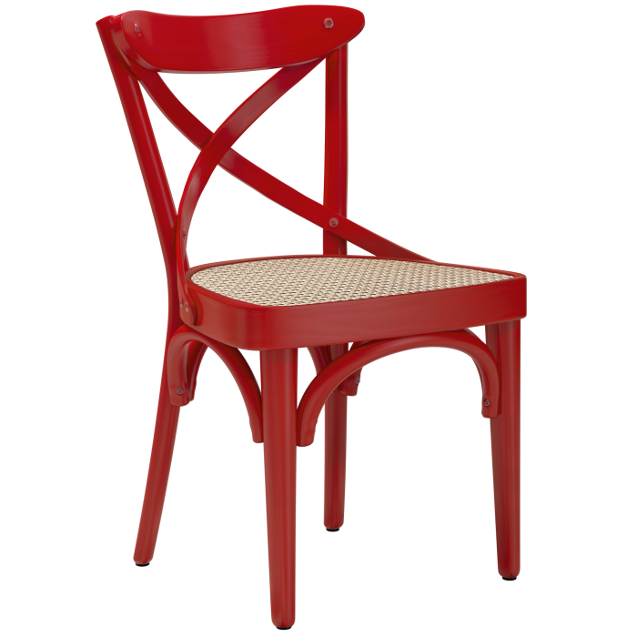 Maudez | Bentwood Chair | Wood / Wicker | Red | Bentwood