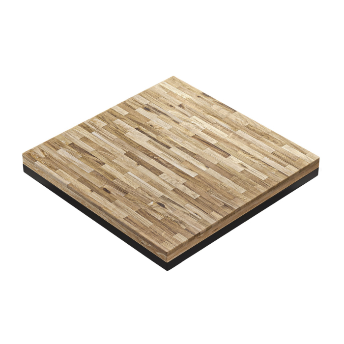 MASSIV-STEEL | Bistro Massivtischplatte | 70x70cm | Eiche