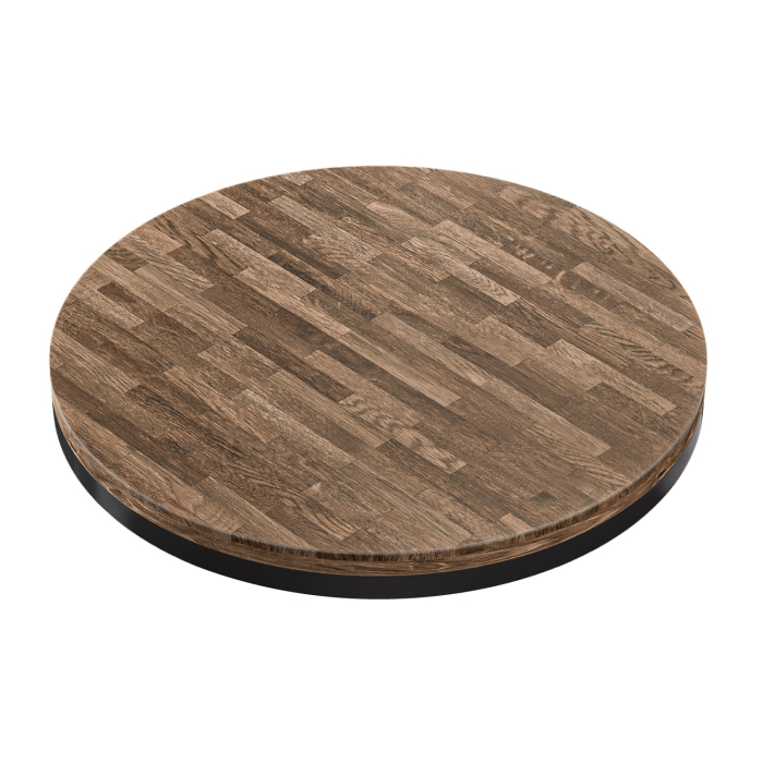 MASSIV STEEL | Plateau de table Bistro massif | Ø60cm | Noyer