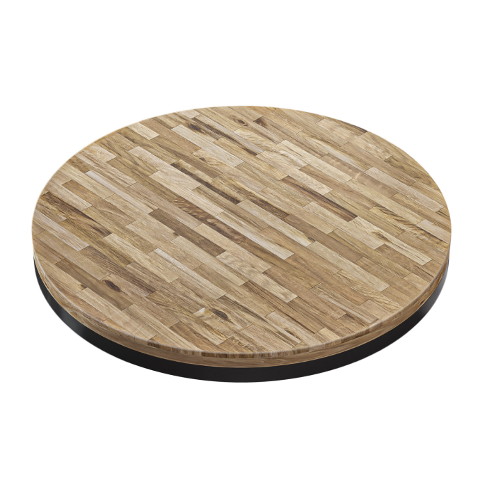 MASSIV-STEEL | Tablero macizo Bistro | Ø60cm | roble