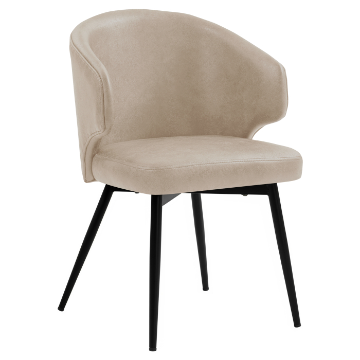 Marie | Hotell Stol | Beige | Läder