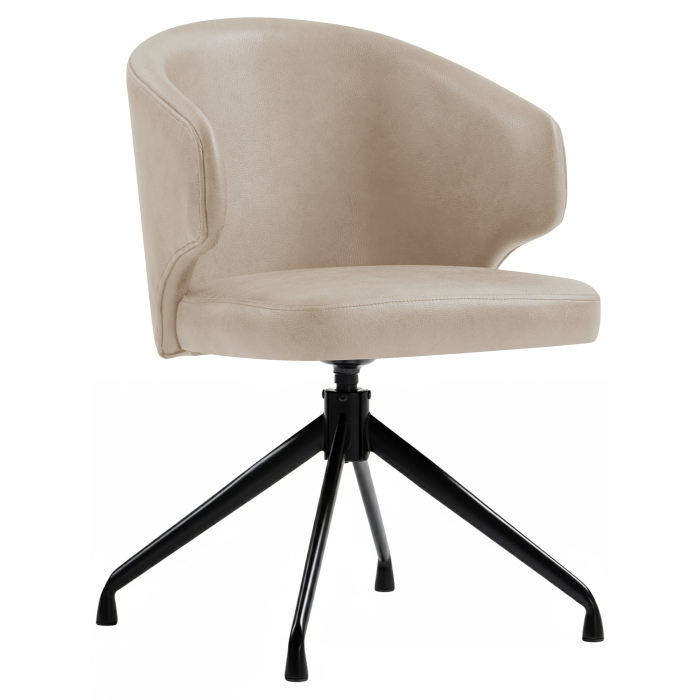 Marie | Hotel Stol | Beige | Læder | Drejefod