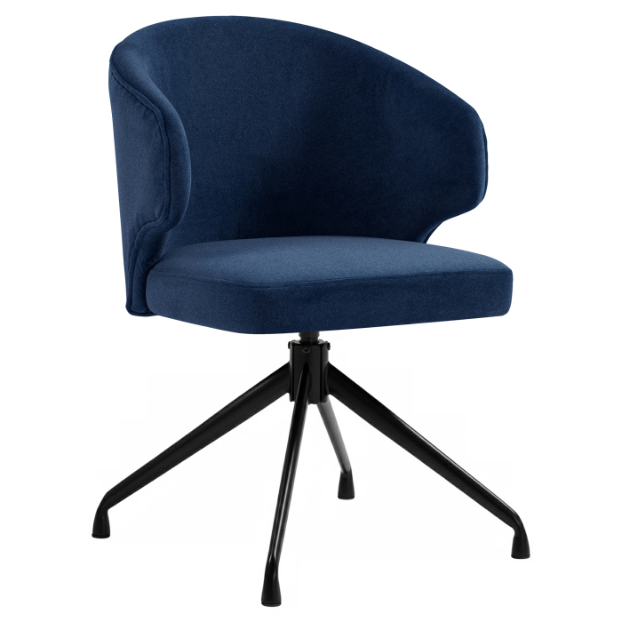 Marie | Hotelstoel | Blauw | Fluweel | Draaiende voet