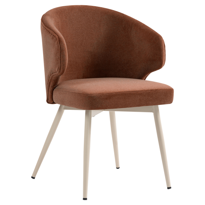 Marie | Hotel Stuhl | Rot Bronze | Samt | Gestell Weiß