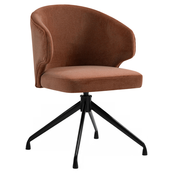 Marie | Hotel Sedia | Rosso Bronzo | Velluto | Base girevole