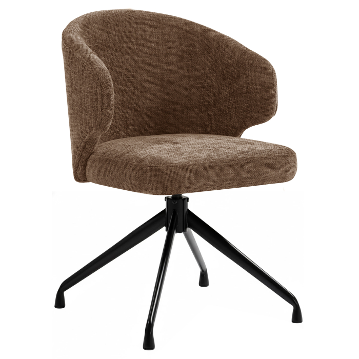 Marie | Hotel Stol | Brun | Stof/Textil | Drejefod