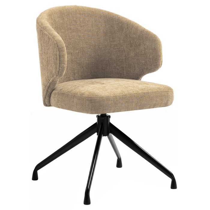 Marie | Hotel Stoel | Taupe | Stof/Textiel | Draaivoet