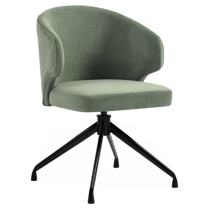 Marie | Silla de hotel | Verde | Terciopelo | Base giratoria