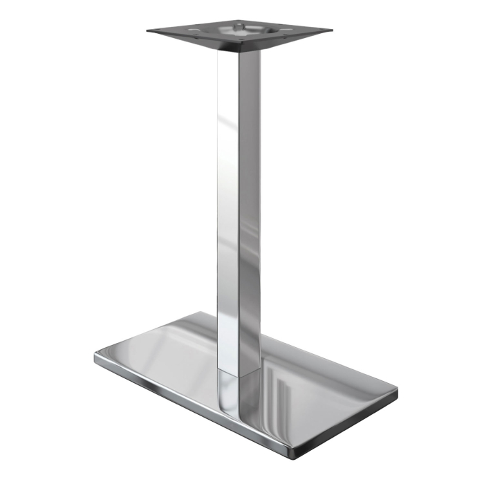 MADRID | Bistro bar table frame | Stainless steel | Height: 104 cm | Column: 8 x 8 cm | Base plate: 40 x 70 cm
