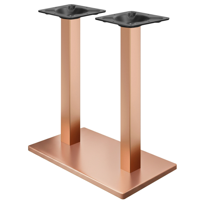 MADRID | Bistro Dubbelstående Bordsram | Koppar | Höjd: 104 cm | Pelare: 6 x 6 cm | Bottenplatta: 40 x 70 cm