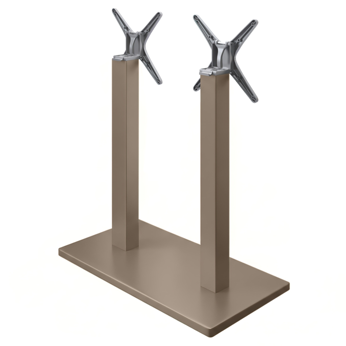 MADRID | Bistro Double Standing Table Frame | Taupe | Height: 105 cm | Column: 8 x 8 cm | Base: 40 x 70 cm | Foldable