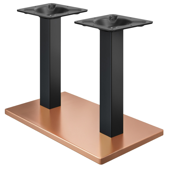 MADRID | Bistro Dubbelbordsram | Koppar/Svart | Höjd: 72 cm | Pelare: 8 x 8 cm | Bottenplatta: 40 x 70 cm