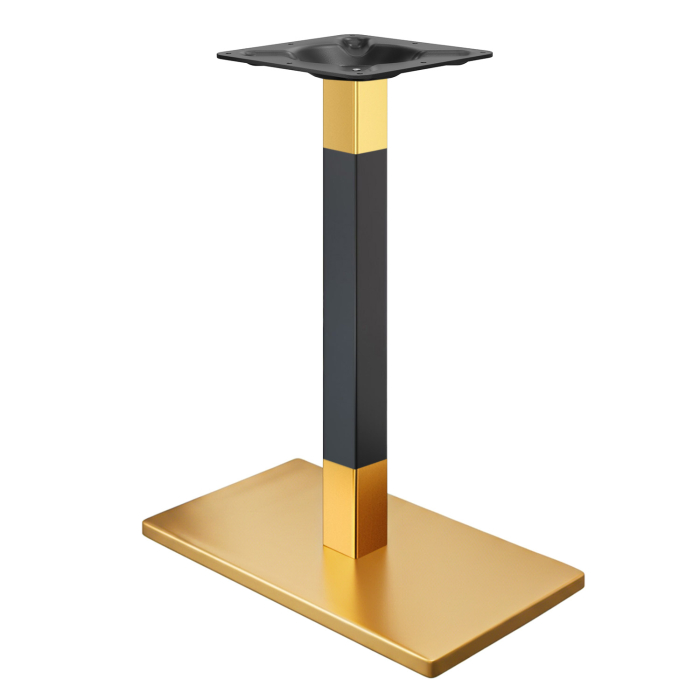 MADRID | Struttura per tavolo da bistrot | Oro/Nero | Altezza: 104 cm | Colonna: 8 x 8 cm | Base: 40 x 70 cm