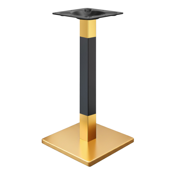 MADRID | Struttura per tavolo da bistrot | Oro/Nero | Altezza: 105 cm | Colonna: 6 x 6 cm | Base: 50 x 50 cm