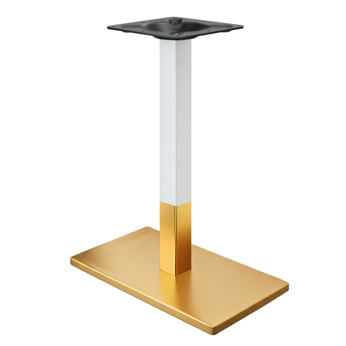 MADRID | Struttura per tavolo da bistrot | Oro/Bianco | Altezza: 104 cm | Colonna: 8 x 8 cm | Base: 40 x 70 cm