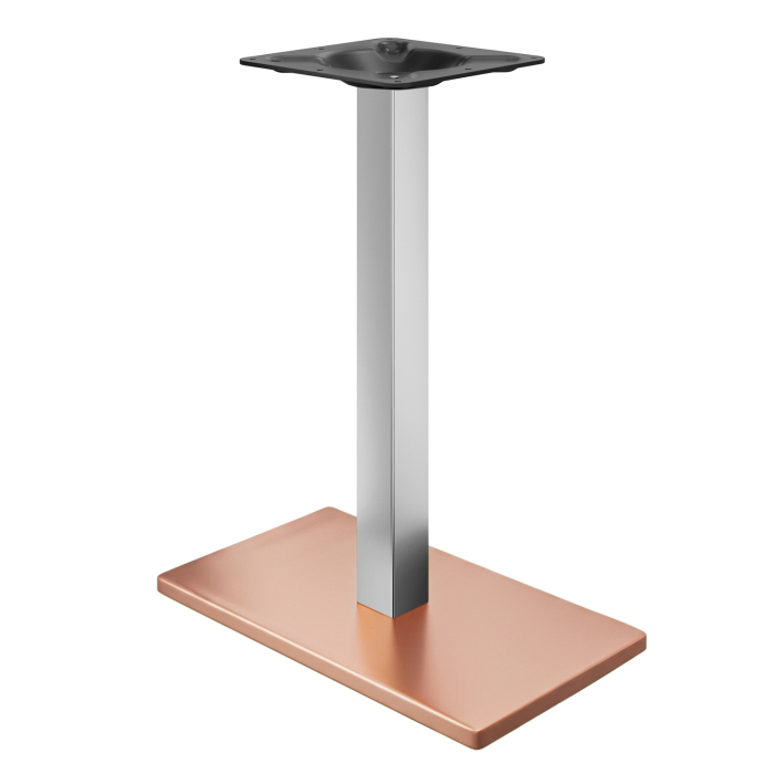 MADRID | Stativ til bistrobarbord | Kobber/rustfritt stål | Høyde: 104 cm | Søyle: 8 x 8 cm | Bunnplate: 40 x 70 cm