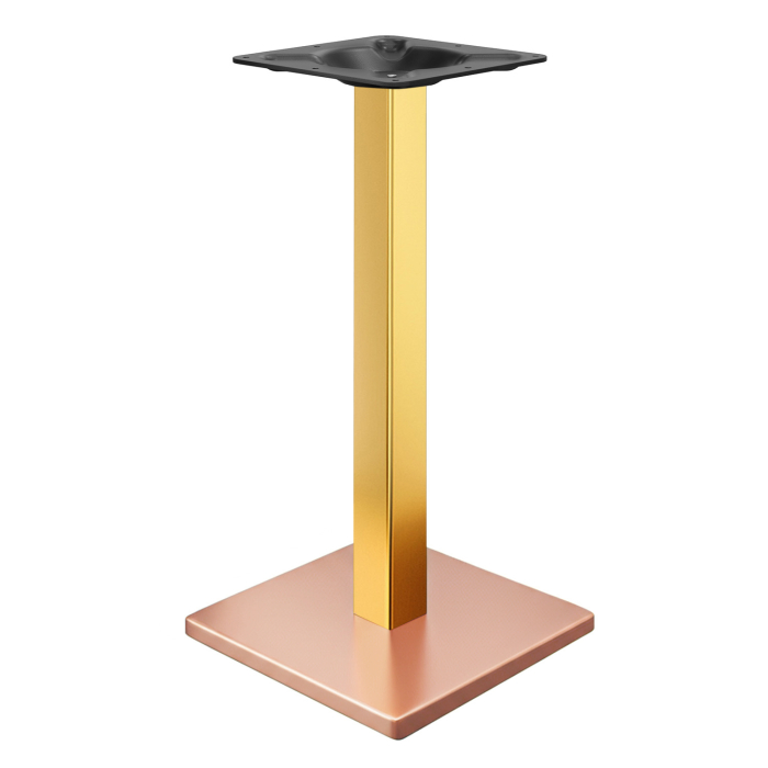 MADRID | Ståbordsram för bistro | Koppar/Guld | Höjd: 104 cm | Pelare: 6 x 6 cm | Bottenplatta: 50 x 50 cm