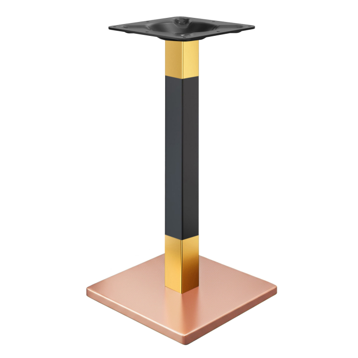 MADRID | Struttura per tavolo da bistrot | Rame/Oro/Nero | Altezza: 104 cm | Colonna: 8 x 8 cm | Base: 50 x 50 cm