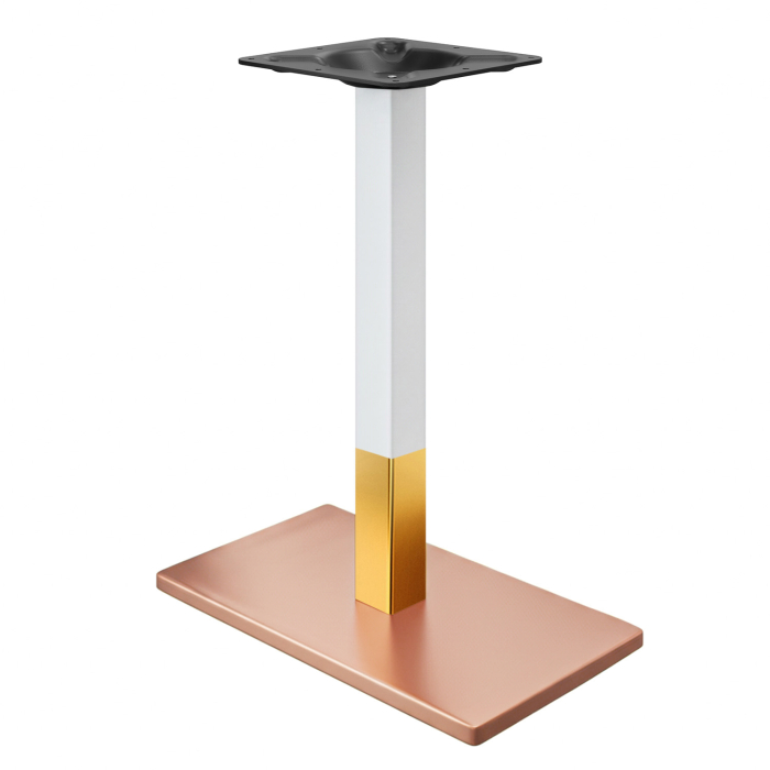 MADRID | Struttura per tavolo da bistrot | Rame/Bianco/Oro | Altezza: 104 cm | Colonna: 8 x 8 cm | Base: 40 x 70 cm