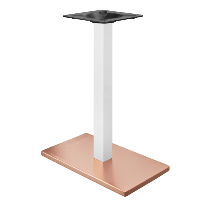 MADRID | Bistro staande tafelframe | Koper/Wit | Hoogte: 105 cm | Kolom: 8 x 8 cm | Voetplaat: 40 x 70 cm