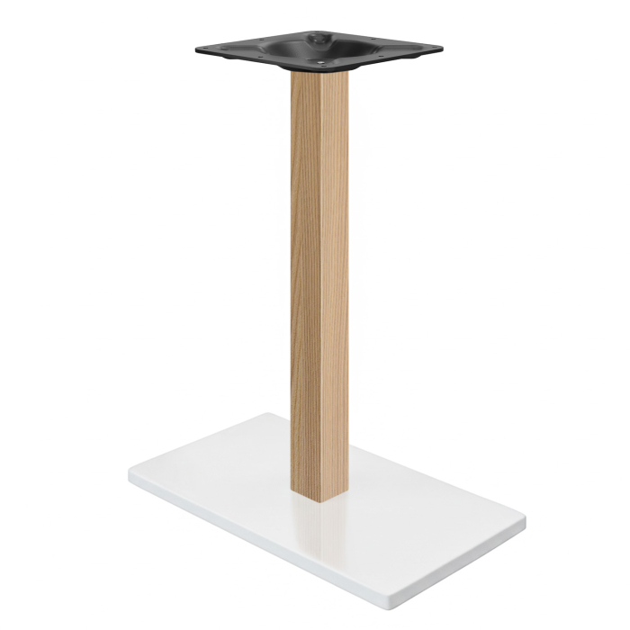 MADRID | Bistro bar table frame | White/Oak | Height: 105 cm | Column: 6 x 6 cm | Base plate: 40 x 70 cm