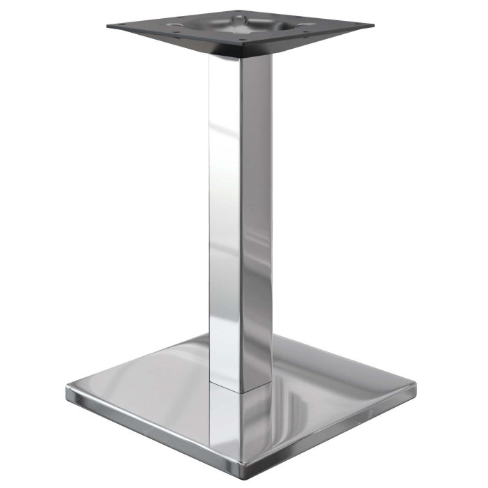 MADRID | Bistro Tischgestell | Edelstahl | Fuß: 50 x 50 cm | Säule: 8 x 60 cm