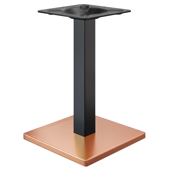 MADRID | Bistrotafelframe | Koper/Zwart | Hoogte: 71 cm | Kolom: 8 x 8 cm | Voetplaat: 45 x 45 cm