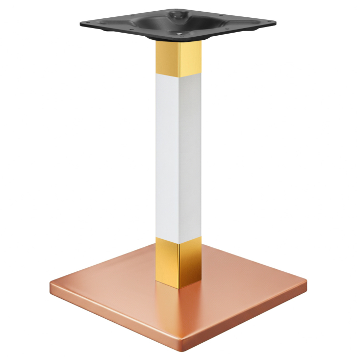 MADRID | Bistrotafelframe | Koper/Wit/Goud | Hoogte: 71 cm | Kolom: 6 x 6 cm | Voetplaat: 50 x 50 cm
