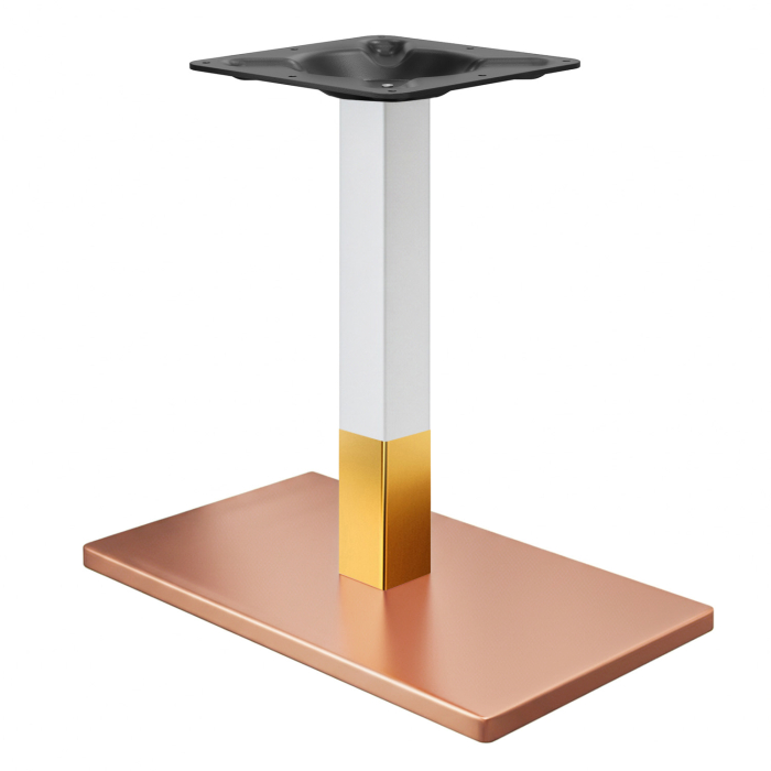 MADRID | Bistrobordstel | Kobber/Hvid/Guld | Højde: 72 cm | Søjle: 6 x 6 cm | Bundplade: 40 x 70 cm