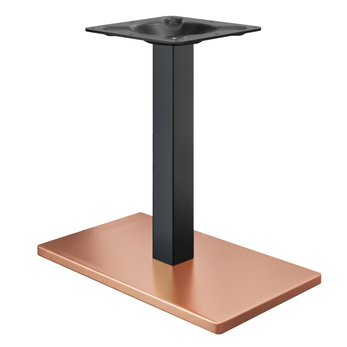 MADRID | Bistrotafelonderstel | Koper/Zwart | Hoogte: 72 cm | Kolom: 8 x 8 cm | Voetplaat: 40 x 70 cm