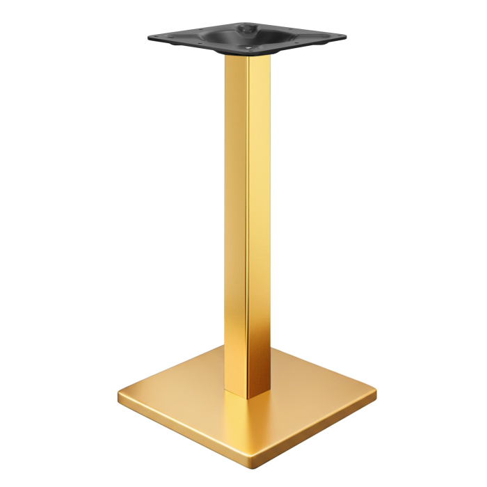 MADRID | Estructura para mesa de bistró | Dorado | Altura: 104 cm | Columna: 8 x 8 cm | Base: 40 x 40 cm